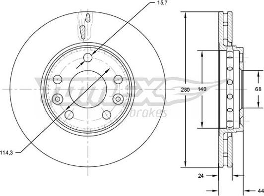 TOMEX brakes TX 72-61 - Discofreno autozon.pro