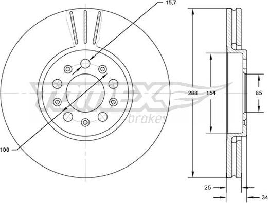 TOMEX brakes TX 72-04 - Discofreno autozon.pro