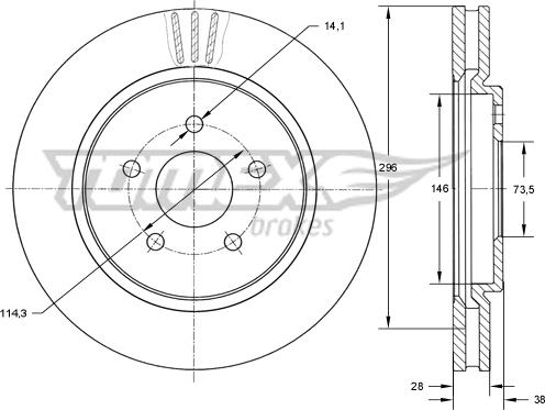 TOMEX brakes TX 72-16 - Discofreno autozon.pro