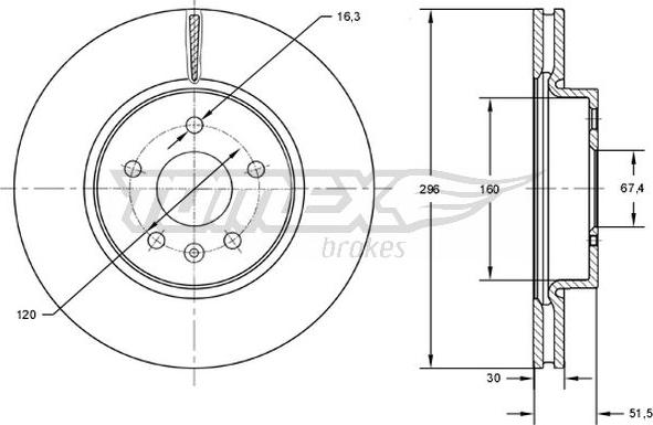 TOMEX brakes TX 72-88 - Discofreno autozon.pro