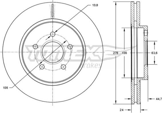 TOMEX brakes TX 72-27 - Discofreno autozon.pro