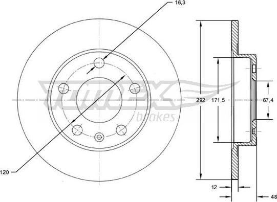 TOMEX brakes TX 72-70 - Discofreno autozon.pro