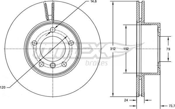 TOMEX brakes TX 72-78 - Discofreno autozon.pro