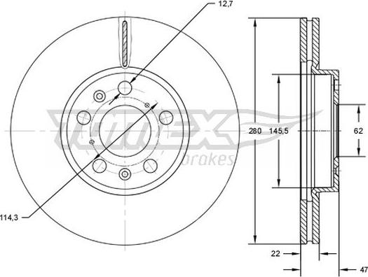 TOMEX brakes TX 72-73 - Discofreno autozon.pro