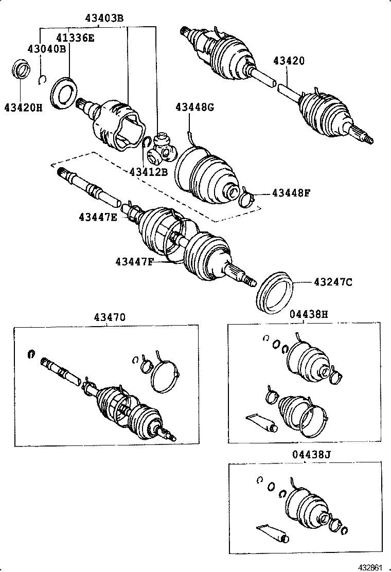 TOYOTA 43420-12040 - Kit giunti, Semiasse autozon.pro