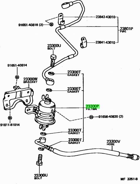 TOYOTA 2330049135 - Filtro carburante autozon.pro