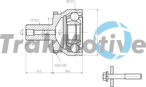 TrakMotive 40-0832 - Kit giunti, Semiasse autozon.pro