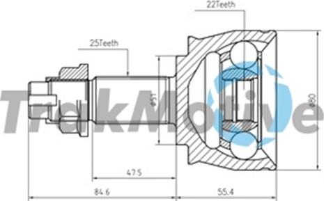 TrakMotive 40-0820 - Kit giunti, Semiasse autozon.pro