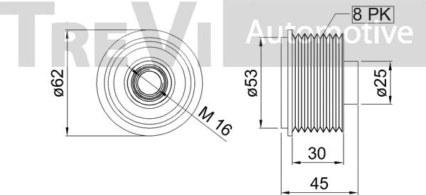 Trevi Automotive AP1068 - Puleggia cinghia, Alternatore autozon.pro