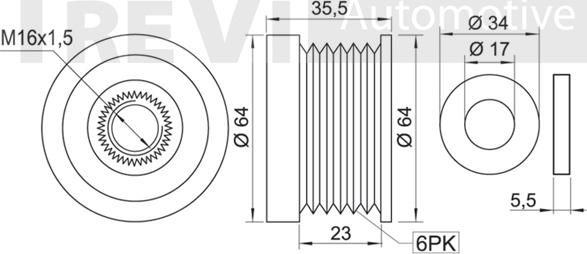 Trevi Automotive AP1028 - Puleggia cinghia, Alternatore autozon.pro