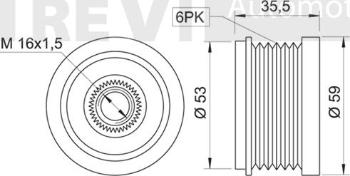 Trevi Automotive AP1073 - Puleggia cinghia, Alternatore autozon.pro