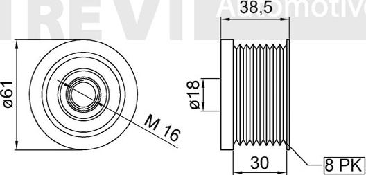 Trevi Automotive AP1150 - Puleggia cinghia, Alternatore autozon.pro