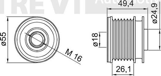 Trevi Automotive AP1109 - Puleggia cinghia, Alternatore autozon.pro