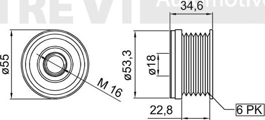 Trevi Automotive AP1123 - Puleggia cinghia, Alternatore autozon.pro