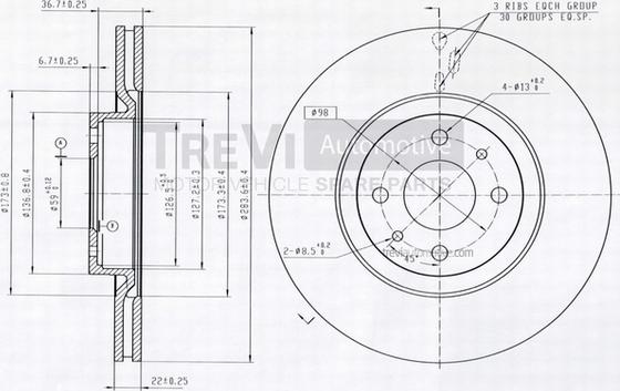 Trevi Automotive BD1093 - Discofreno autozon.pro