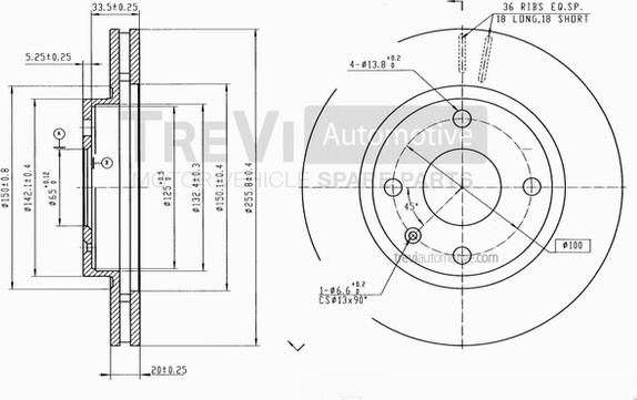 Trevi Automotive BD1097 - Discofreno autozon.pro