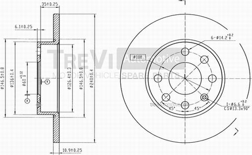 Trevi Automotive BD1045 - Discofreno autozon.pro