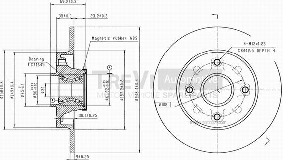 Trevi Automotive BD1058 - Discofreno autozon.pro