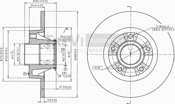 Trevi Automotive BD1060 - Discofreno autozon.pro