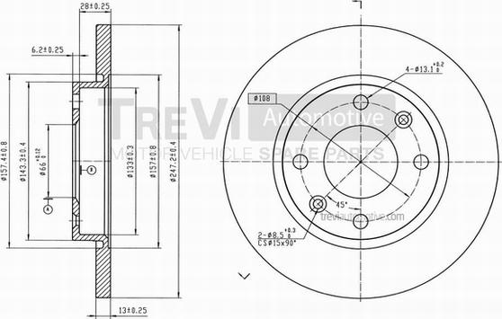 Trevi Automotive BD1062 - Discofreno autozon.pro