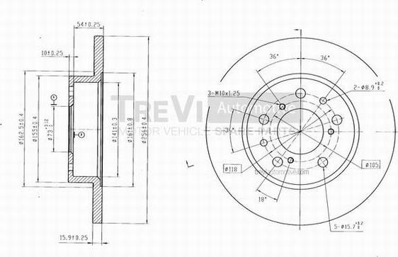 Trevi Automotive BD1004 - Discofreno autozon.pro