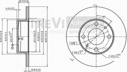 Trevi Automotive BD1008 - Discofreno autozon.pro