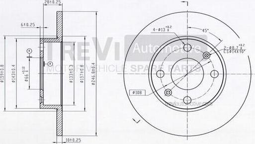 Trevi Automotive BD1003 - Discofreno autozon.pro