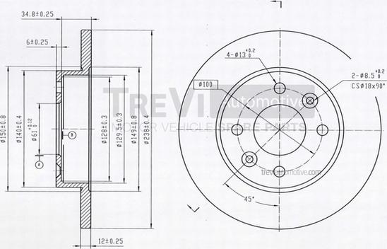 Trevi Automotive BD1002 - Discofreno autozon.pro