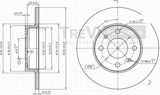 Trevi Automotive BD1015 - Discofreno autozon.pro