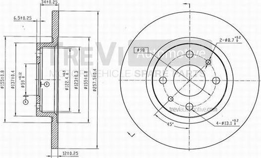 Trevi Automotive BD1016 - Discofreno autozon.pro