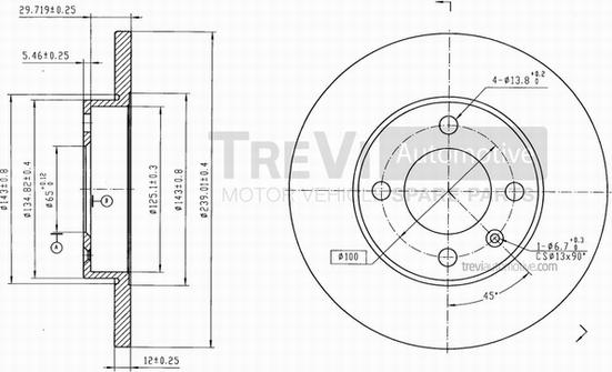 Trevi Automotive BD1010 - Discofreno autozon.pro