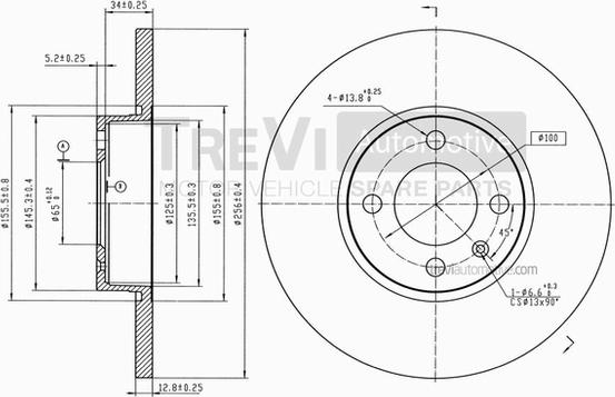 Trevi Automotive BD1018 - Discofreno autozon.pro