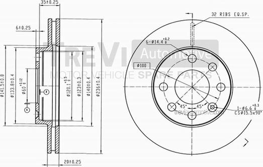 Trevi Automotive BD1089 - Discofreno autozon.pro