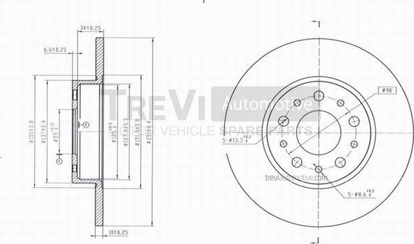 Trevi Automotive BD1085 - Discofreno autozon.pro