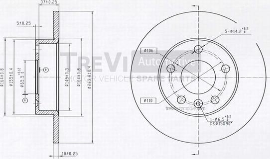 Trevi Automotive BD1035 - Discofreno autozon.pro