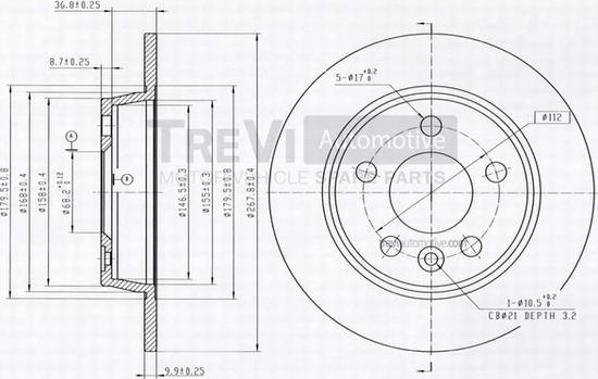 Trevi Automotive BD1026 - Discofreno autozon.pro