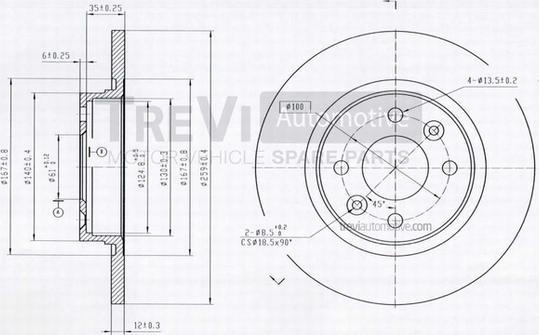 Trevi Automotive BD1074 - Discofreno autozon.pro