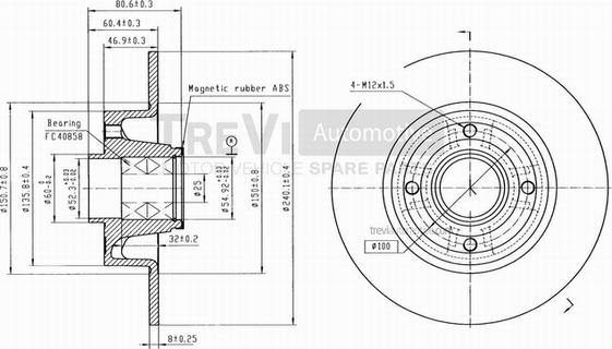 Trevi Automotive BD1071 - Discofreno autozon.pro