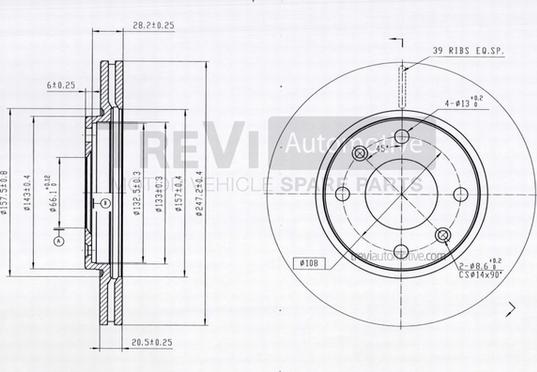 Trevi Automotive BD1195 - Discofreno autozon.pro