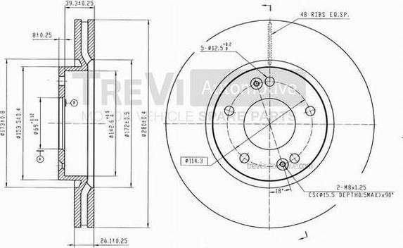 Trevi Automotive BD1191 - Discofreno autozon.pro