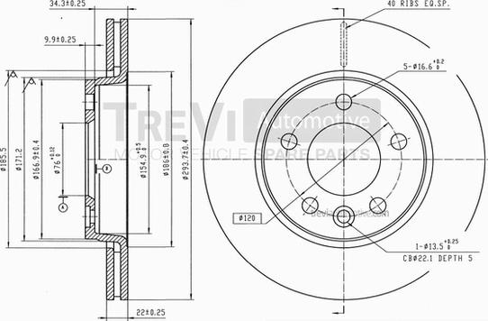 Trevi Automotive BD1193 - Discofreno autozon.pro