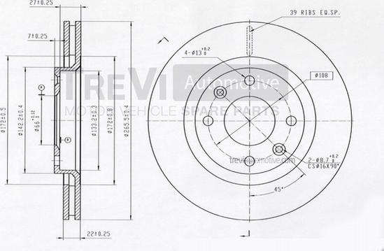 Trevi Automotive BD1150 - Discofreno autozon.pro