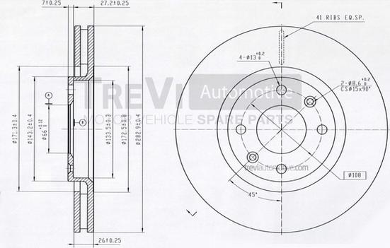 Trevi Automotive BD1151 - Discofreno autozon.pro