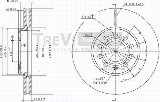 Trevi Automotive BD1168 - Discofreno autozon.pro