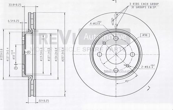 Trevi Automotive BD1104 - Discofreno autozon.pro