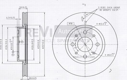 Trevi Automotive BD1106 - Discofreno autozon.pro