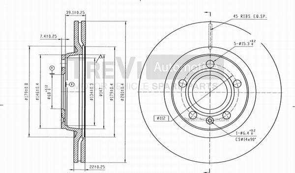 Trevi Automotive BD1119 - Discofreno autozon.pro