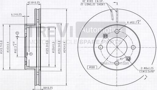 Trevi Automotive BD1186 - Discofreno autozon.pro