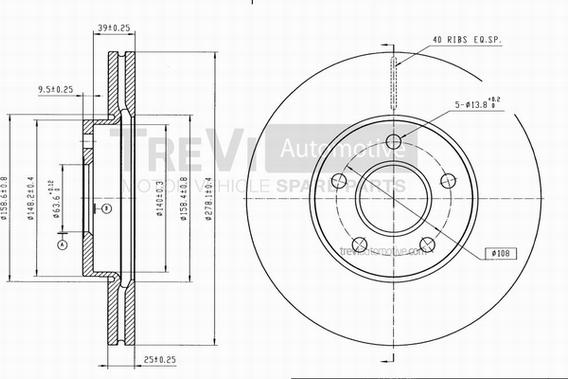 Trevi Automotive BD1183 - Discofreno autozon.pro