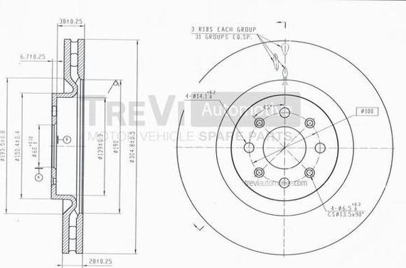 Trevi Automotive BD1135 - Discofreno autozon.pro